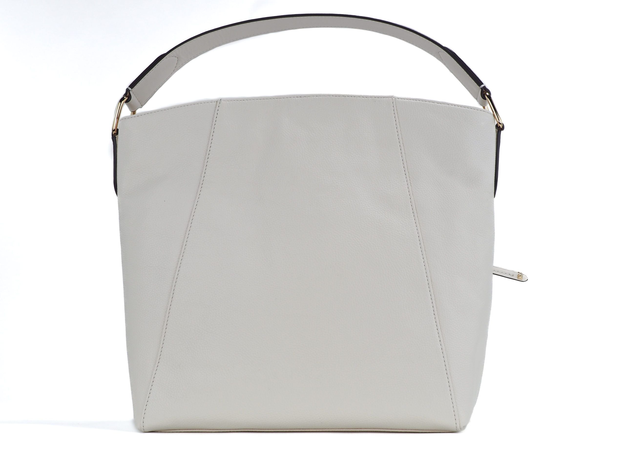 Michael Kors Evie Large Pebbled Leather Hobo Shoulder Bag Handbag (Light Cream)