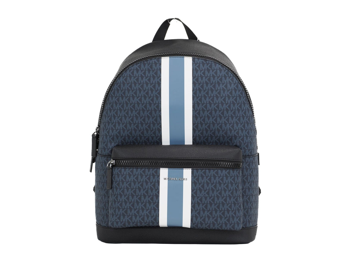 Michael Kors Cooper Large Signature PVC Varsity Stripe Backpack Bookbag (Admiral Multi)