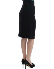 Cavalli Black wool pencil skirt
