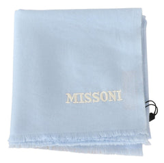 Missoni Light Blue Cashmere Unisex Neck Warmer Scarf
