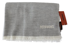 Missoni Beige 100% Wool Unisex Neck Wrap Scarf