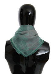 Costume National Green Silk Shawl Foulard Wrap Scarf