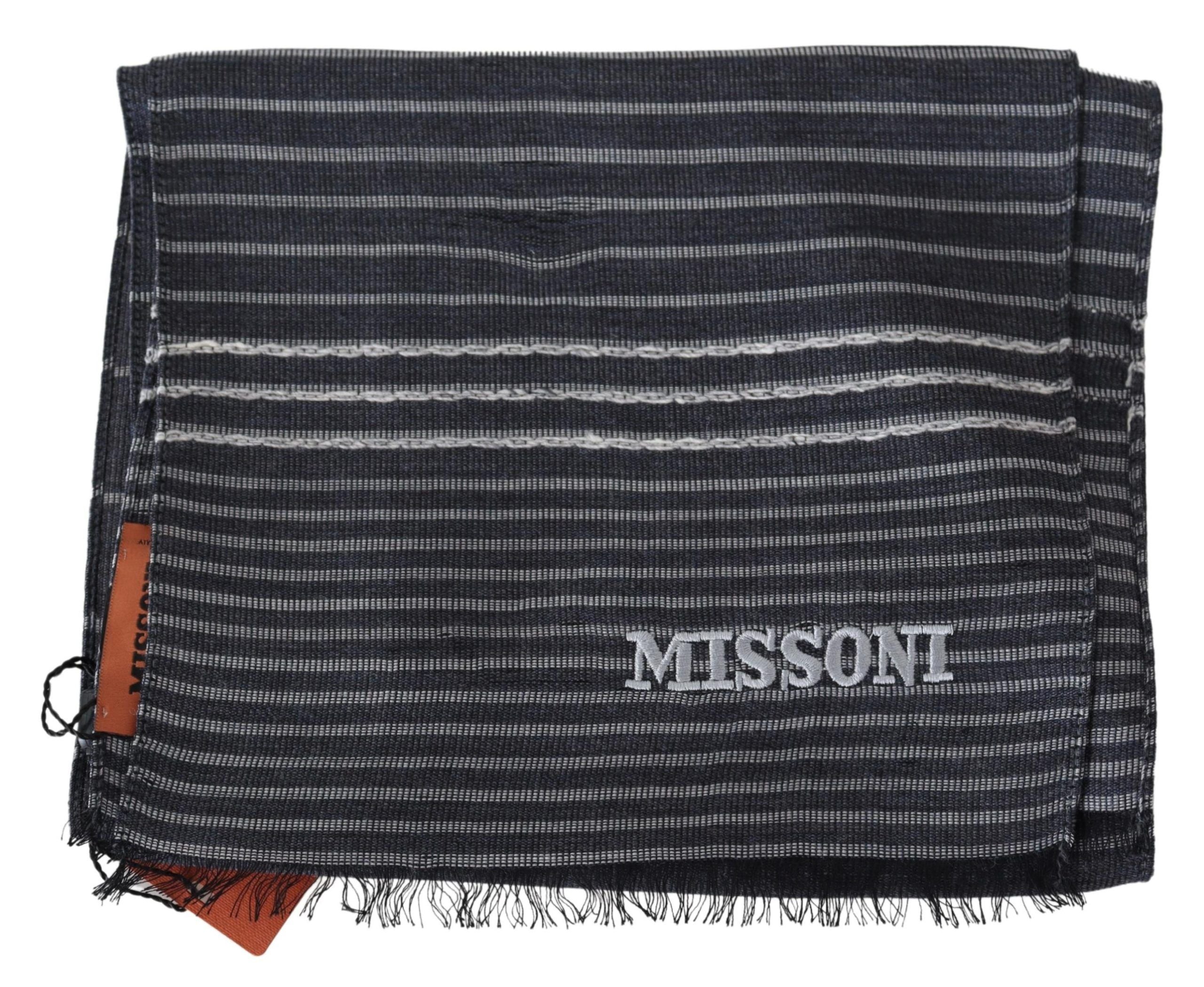 Missoni Multicolor Striped Wool Unisex Neck Wrap Shawl