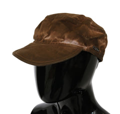 Costume National Brown Newsboy Beret Cabbie Fedora Hat