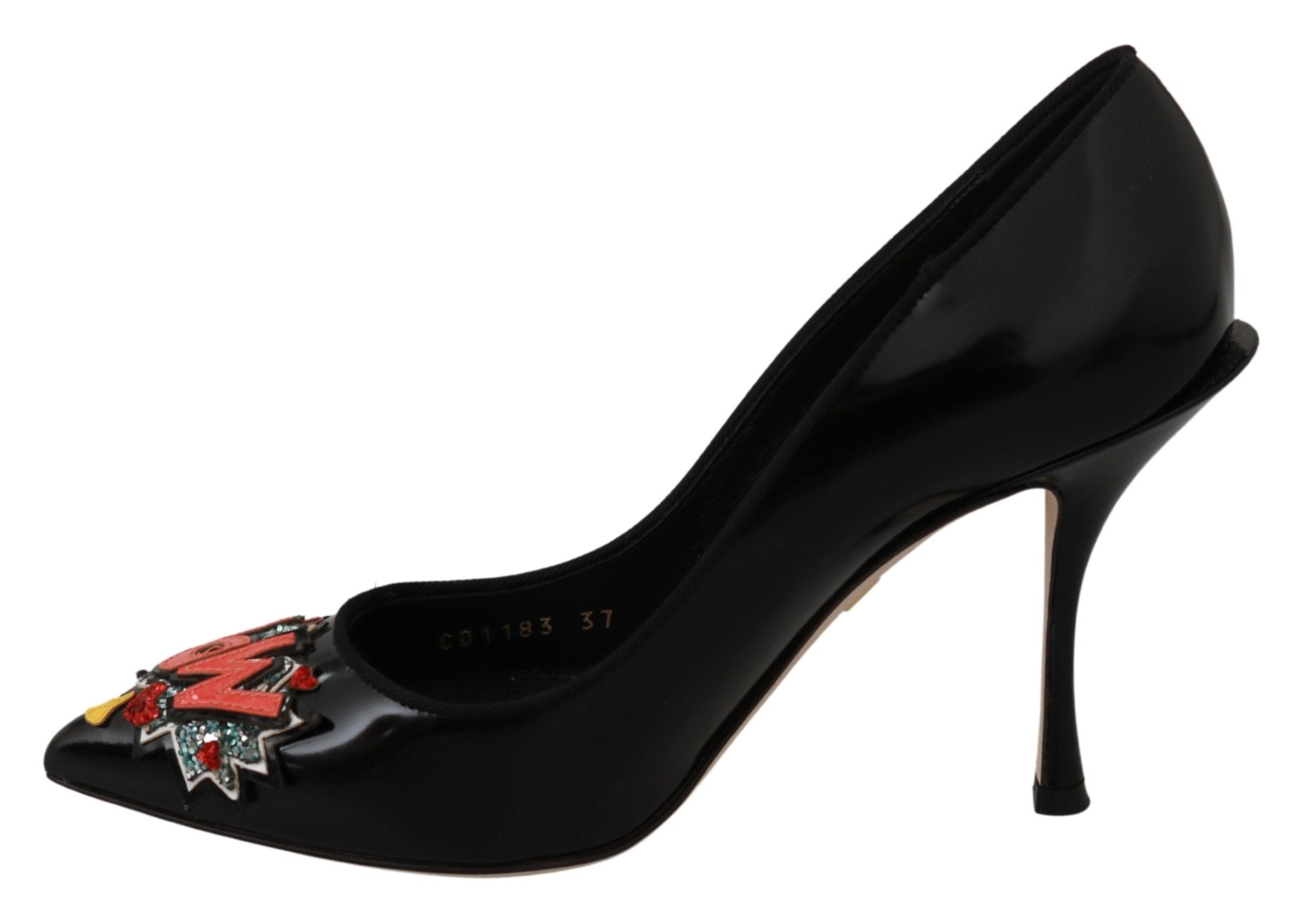 Dolce & Gabbana Black Leather WOW Heels Pumps Shoes