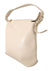 Patrizia Pepe Off White Leather Shoulder Strap Women Handbag