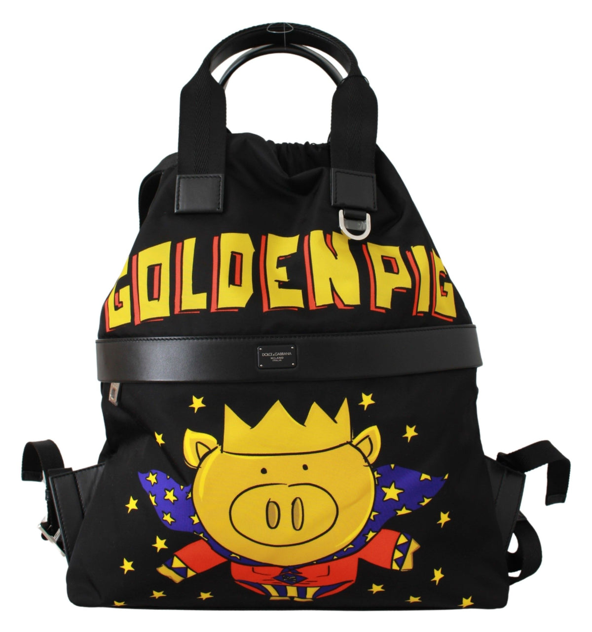 Dolce & Gabbana Black Super Pig of the Year Backpack Bag