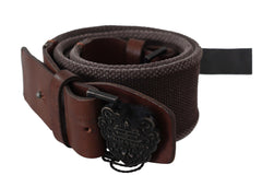 Ermanno Scervino Dark Brown Leather Wide Buckle Waist Belt