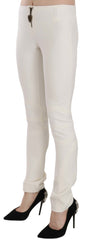 Just Cavalli White Mid Waist Skinny Dress Trousers Pants