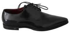 Dolce & Gabbana Black Leather Derby Dress Mens Shoes