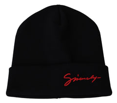 Givenchy Black Wool Unisex Winter Warm Beanie Hat