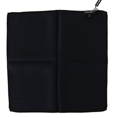 Dolce & Gabbana Elegant Silk Black Pocket Square Handkerchief