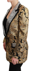 Dolce & Gabbana Black Gold Jacquard Blazer Jacket