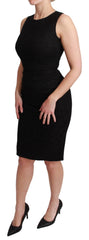 Dolce & Gabbana Black Sleeveless Bodycon Knee Length Dress
