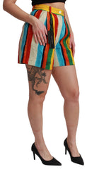 Dolce & Gabbana Multicolor Riga Pittorica Mini Shorts