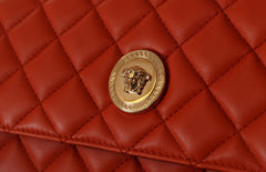 Versace Red Nappa Leather Medusa Evening Bag
