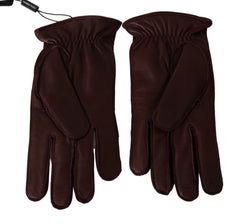 Dolce & Gabbana Elegant Maroon Wrist-Length Lambskin Gloves