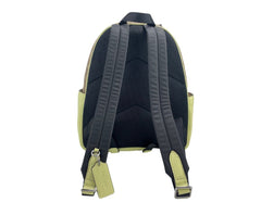 COACH (5671) Court Signature Leather Khaki/Pale Lime Medium Backpack Bookbag Bag