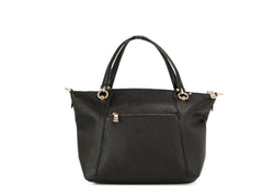 COACH Kacey Black Pebbled Leather Top Zip Satchel Crossbody Handbag
