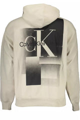 Calvin Klein Beige Hooded Sweatshirt with Central Pocket