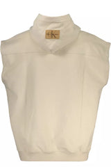 Calvin Klein Beige Hooded Sleeveless Cotton Sweatshirt