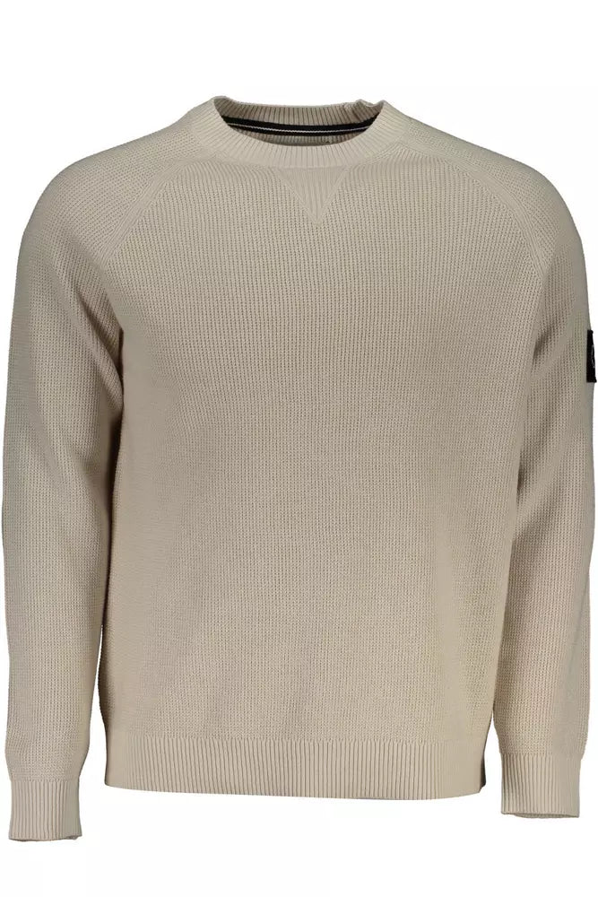 Calvin Klein Beige Organic Cotton Logo Sweater