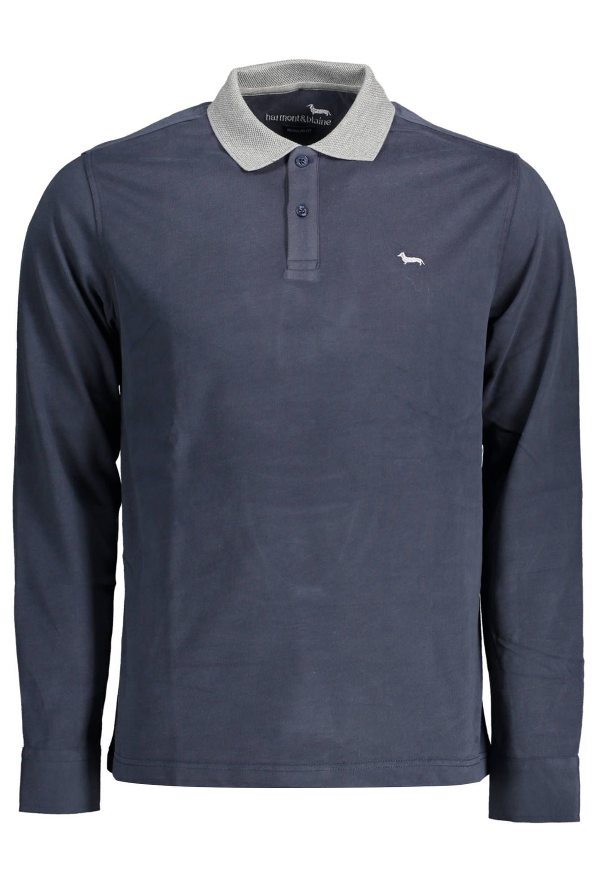 Harmont & Blaine Refined Blue Cotton Polo with Contrast Detailing