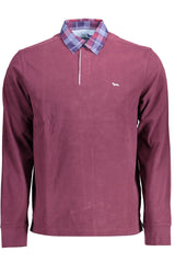 Harmont & Blaine Elegant Long-Sleeved Purple Polo with Contrasting Details