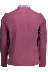 Harmont & Blaine Elegant Long-Sleeved Purple Polo with Contrasting Details