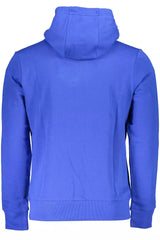 La Martina Chic Blue Embroidered Hooded Sweatshirt