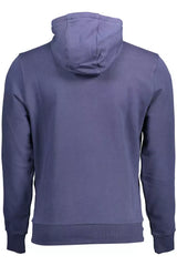 North Sails Blue Cotton Hooded Sweatshirt with Logo Print