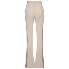 Patrizia Pepe Chic Beige Slim Fit Trousers with Side Bands