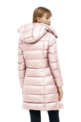 Refrigiwear Elegant Long Down Jacket with Removable Hood