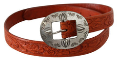 Ralph Lauren Brown Leather Vintage Cowboy Buckle Waist Women Belt