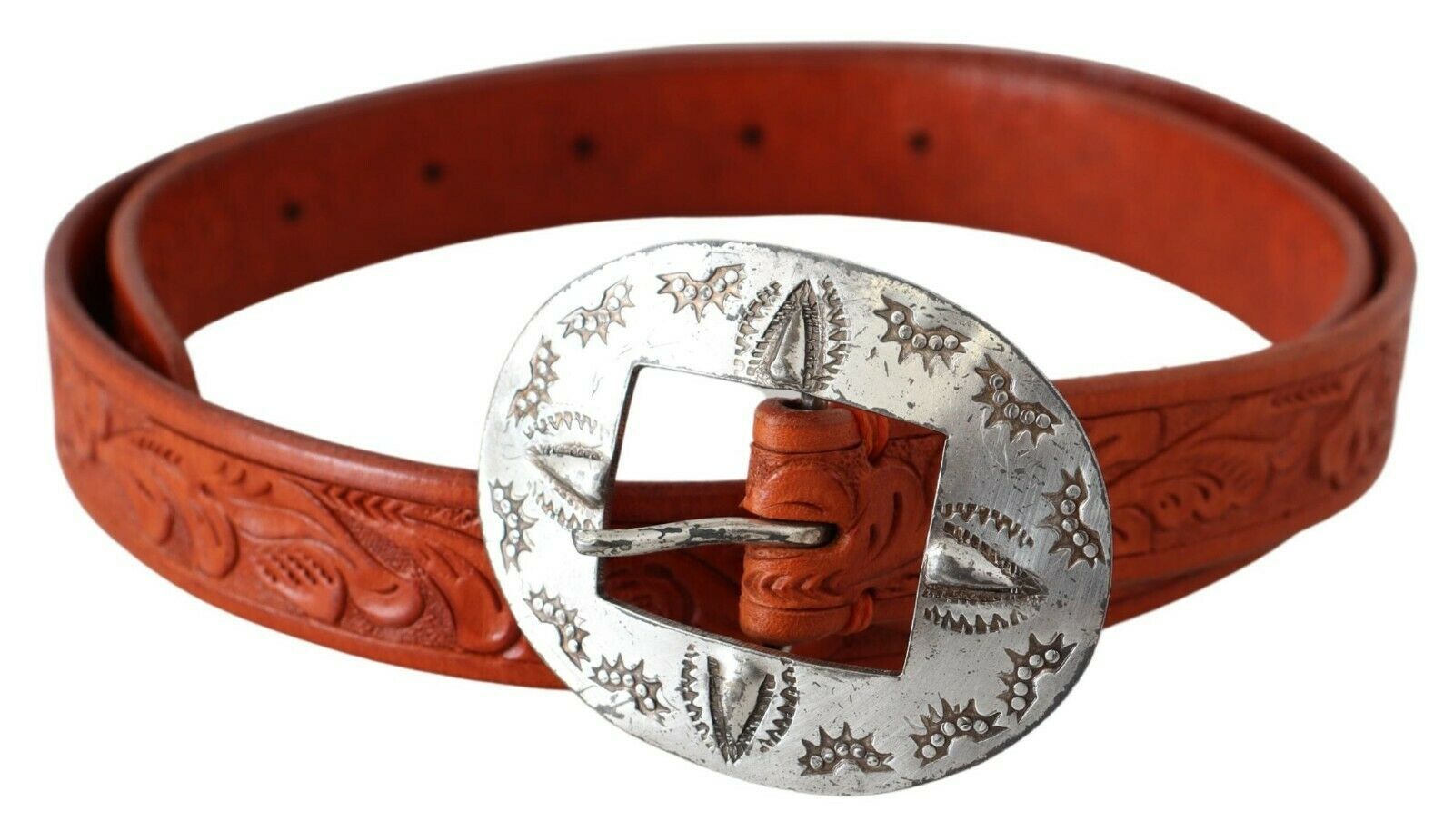 Ralph Lauren Brown Leather Vintage Cowboy Buckle Waist Women Belt