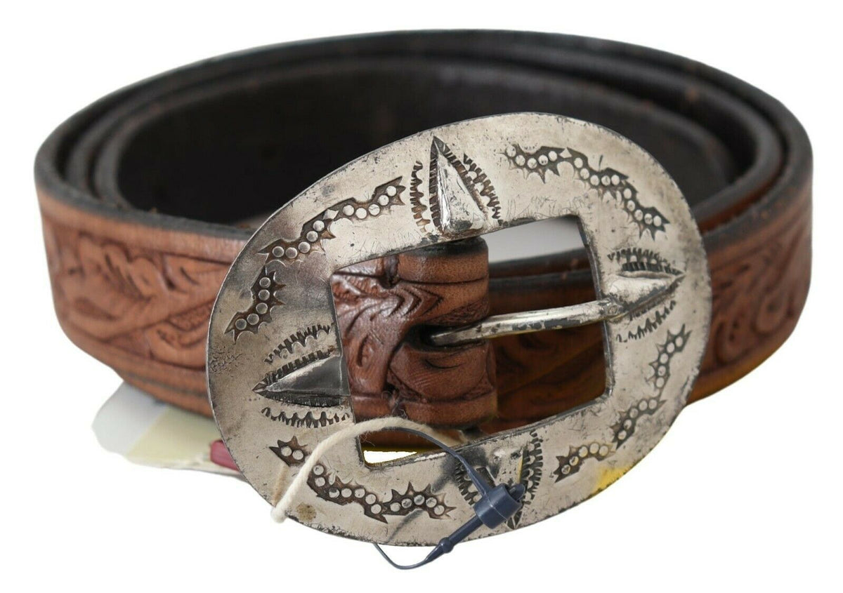 Ralph Lauren Brown Leather Vintage Western Buckle Waist Belt