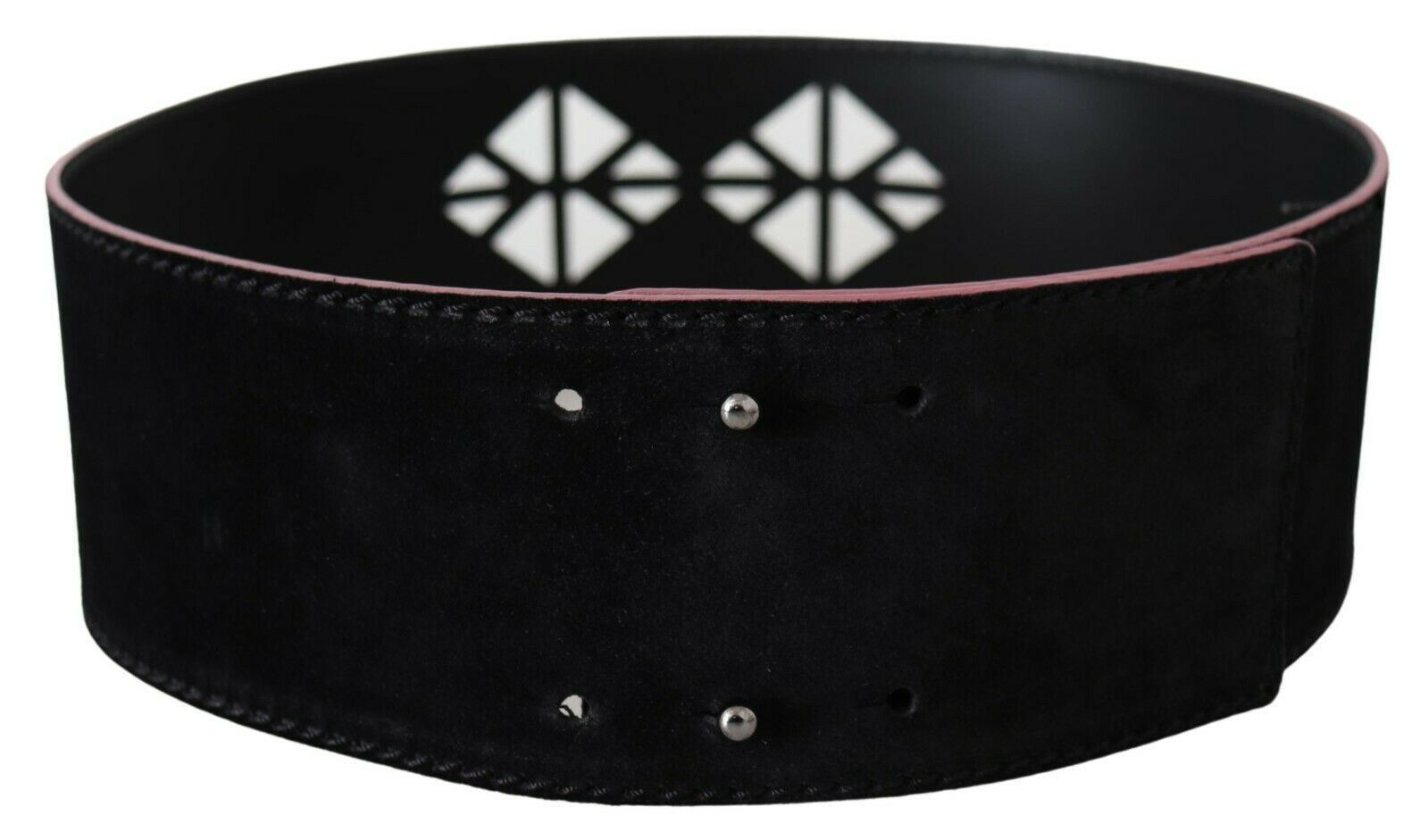 Costume National Black Leather Wide Waist Studded Women Belt