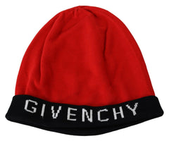 Givenchy Red Cotton Cashmere Hat Beanie Unisex Hat