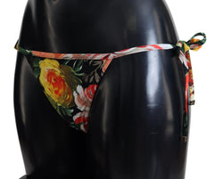 Dolce & Gabbana Elegant Floral Bikini Bottoms - Drawstring Closure