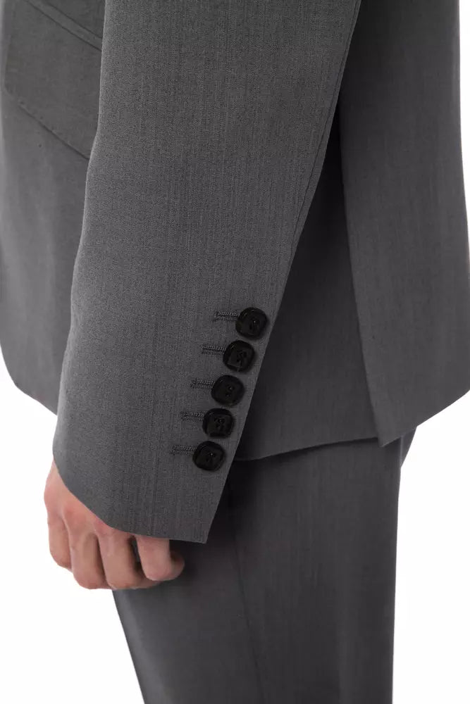 Billionaire Italian Couture Elegant Gray Italian Woolen Men's Suit