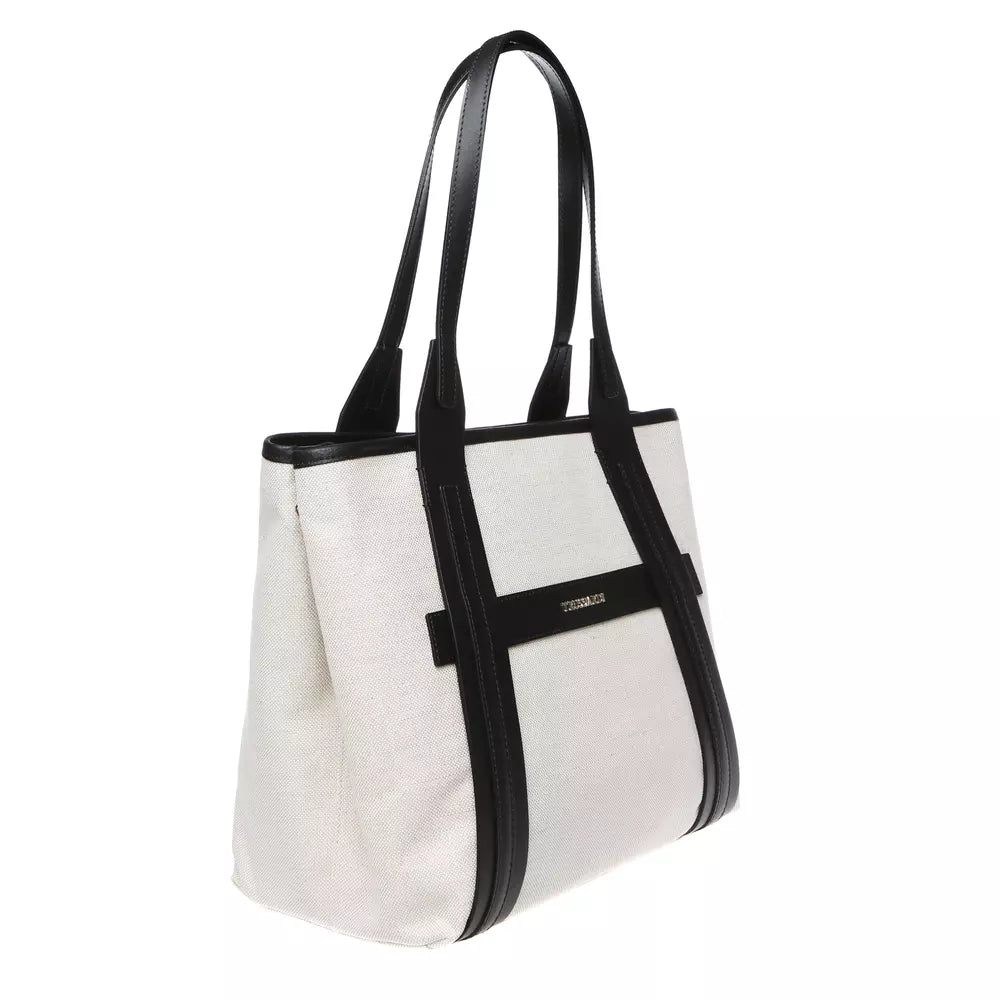 Trussardi White Cotton Shoulder Bag