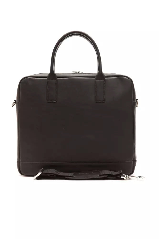 Billionaire Italian Couture Black Leather Messenger Bag