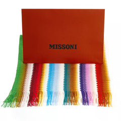 Missoni Chic Geometric Patterned Scarf with Fringes
