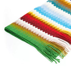 Missoni Chic Geometric Patterned Scarf with Fringes