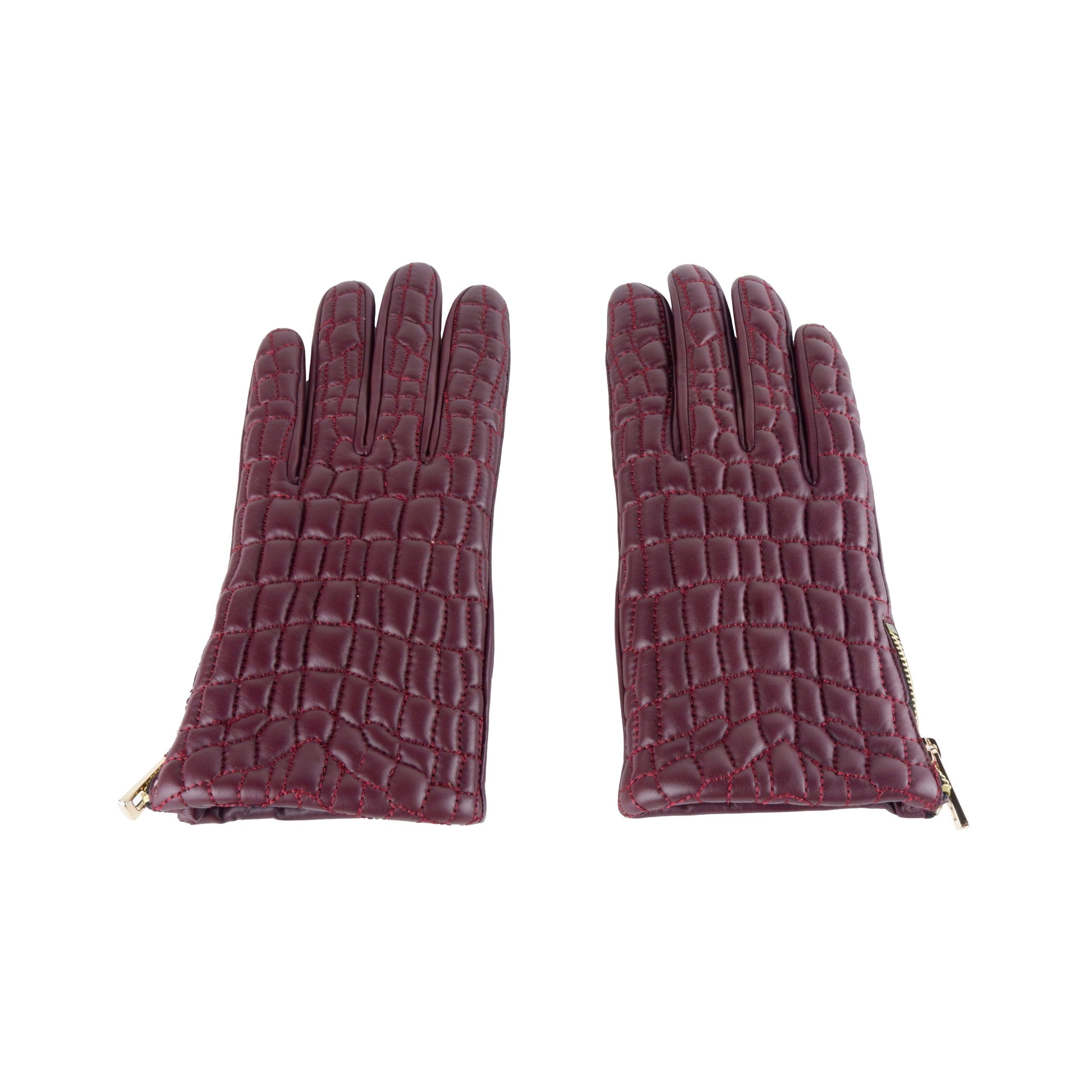 Cavalli Class Elegant Lady Gloves in Vibrant Red Leather