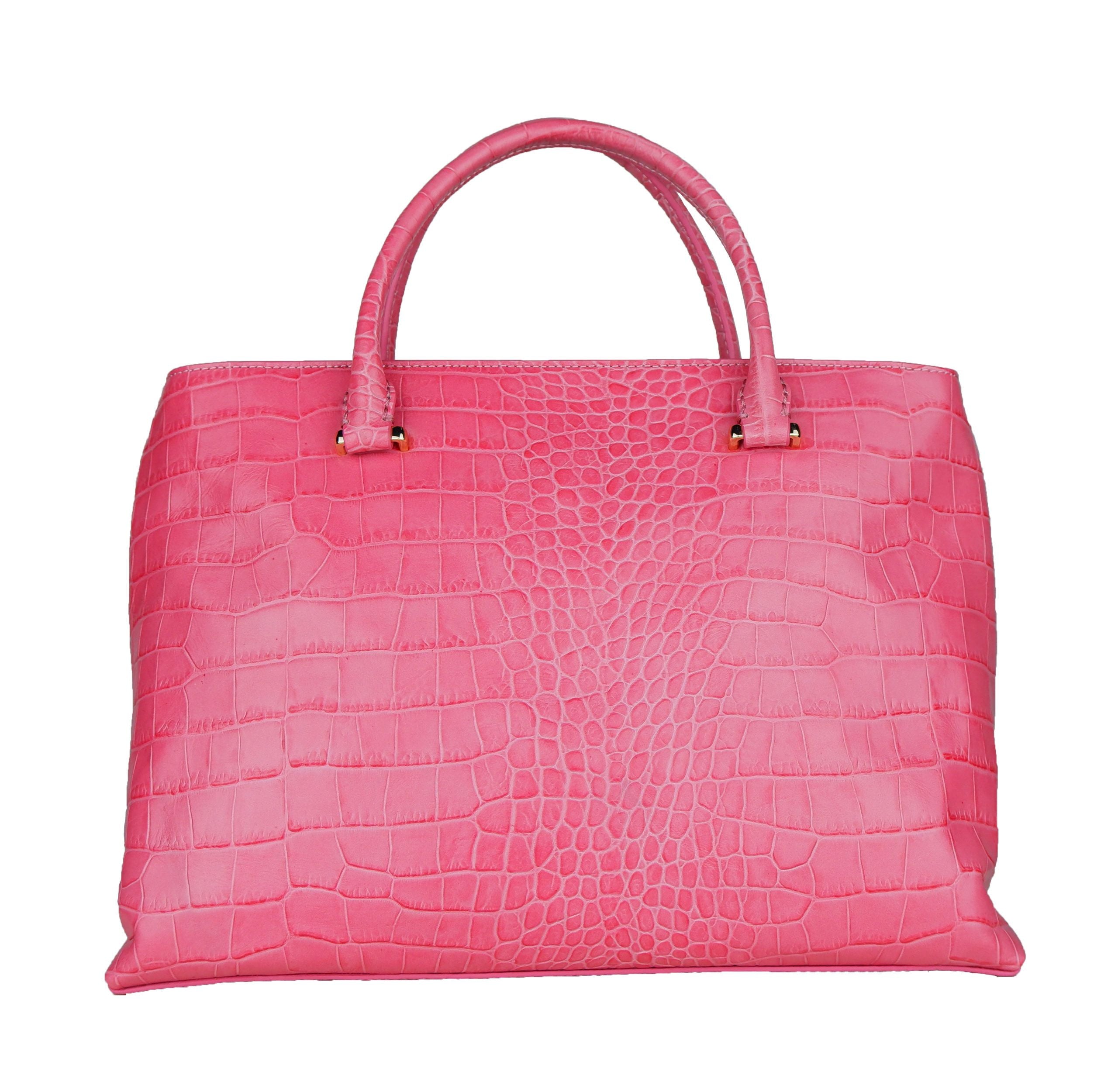 Cavalli Class Pink Calfskin Handbag