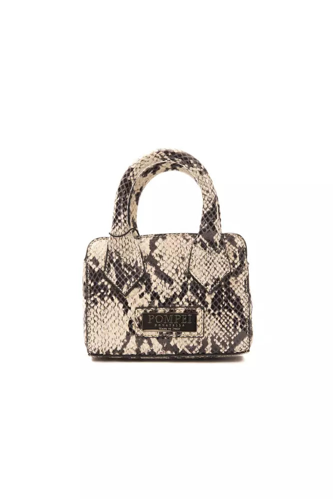 Pompei Donatella Gray Leather Handbag