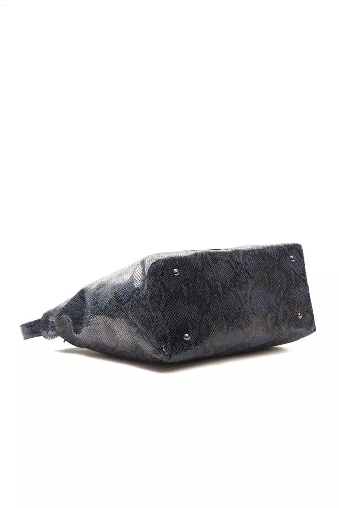 Pompei Donatella Blue Leather Shoulder Bag