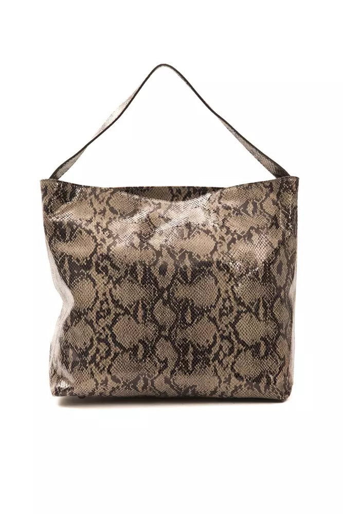 Pompei Donatella Elegant Python Print Leather Shoulder Bag