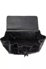 Pompei Donatella Black Leather Handbag